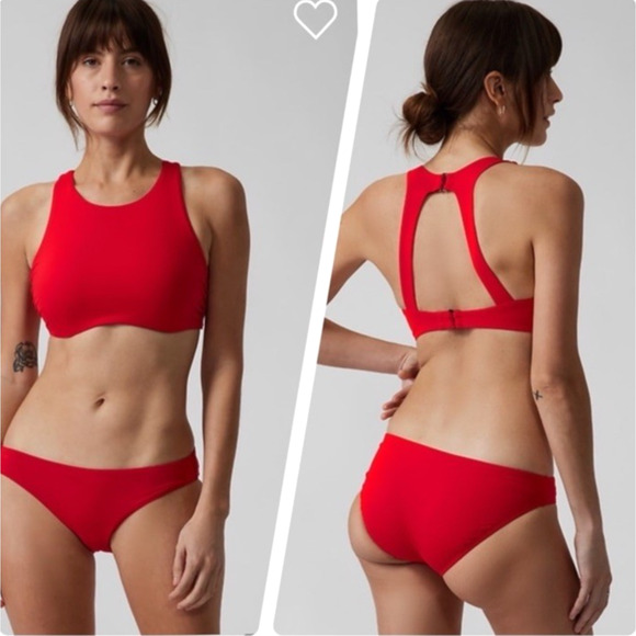 Athleta Bikini 2 Piece Set Size 34 B / C  Medium High Neck - Picture 1 of 6